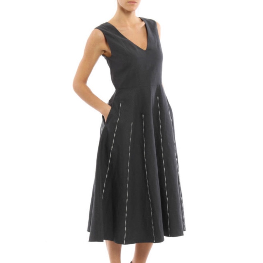 ❤️Bottega Veneta Cotton and Linen Blend Dress.  Size 46/US 10.